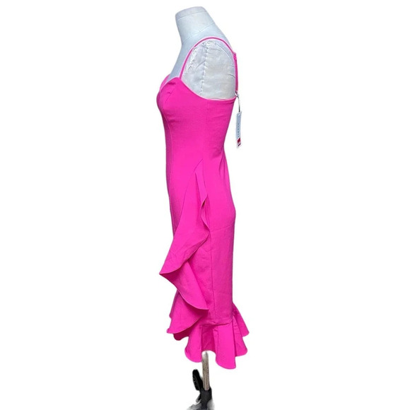 LIKELY Laverna Ruffle‎ Midi Dress Fuchsia Pink Size 0 - Picture 5 of 13